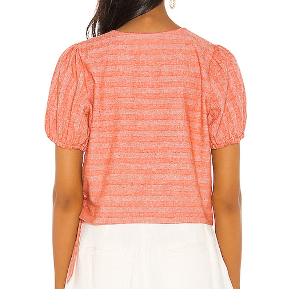Revolve Orange Wrap Top - image 7